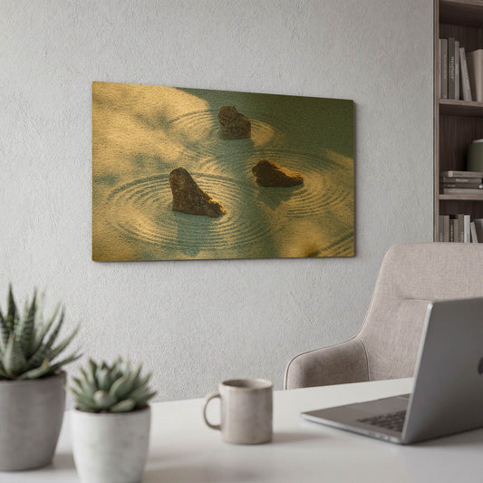'Meditative Garden' By Don Schwartz Gold Metal Wall Art