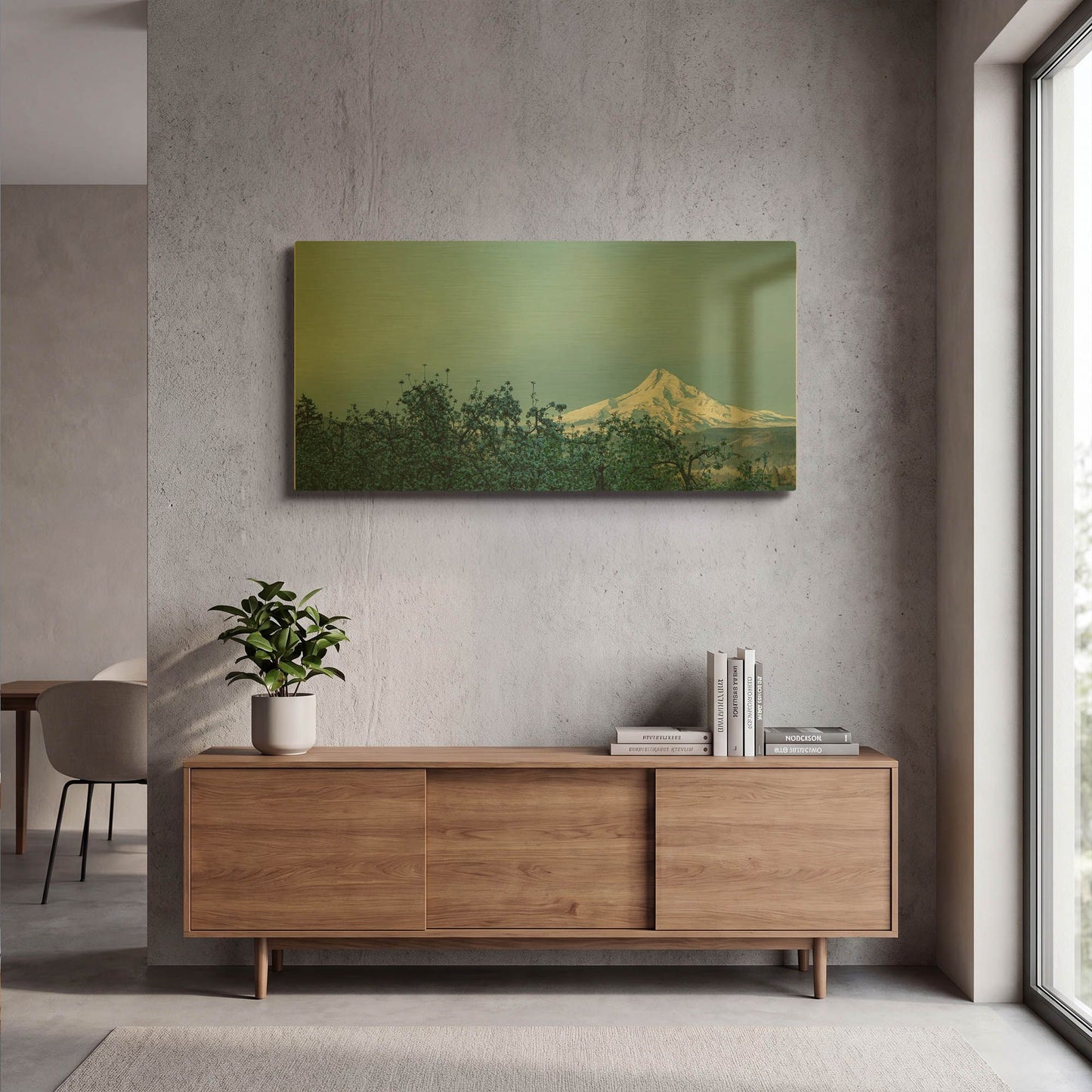 'Pear Blossom Morning' By Don Schwartz Gold Metal Wall Art
