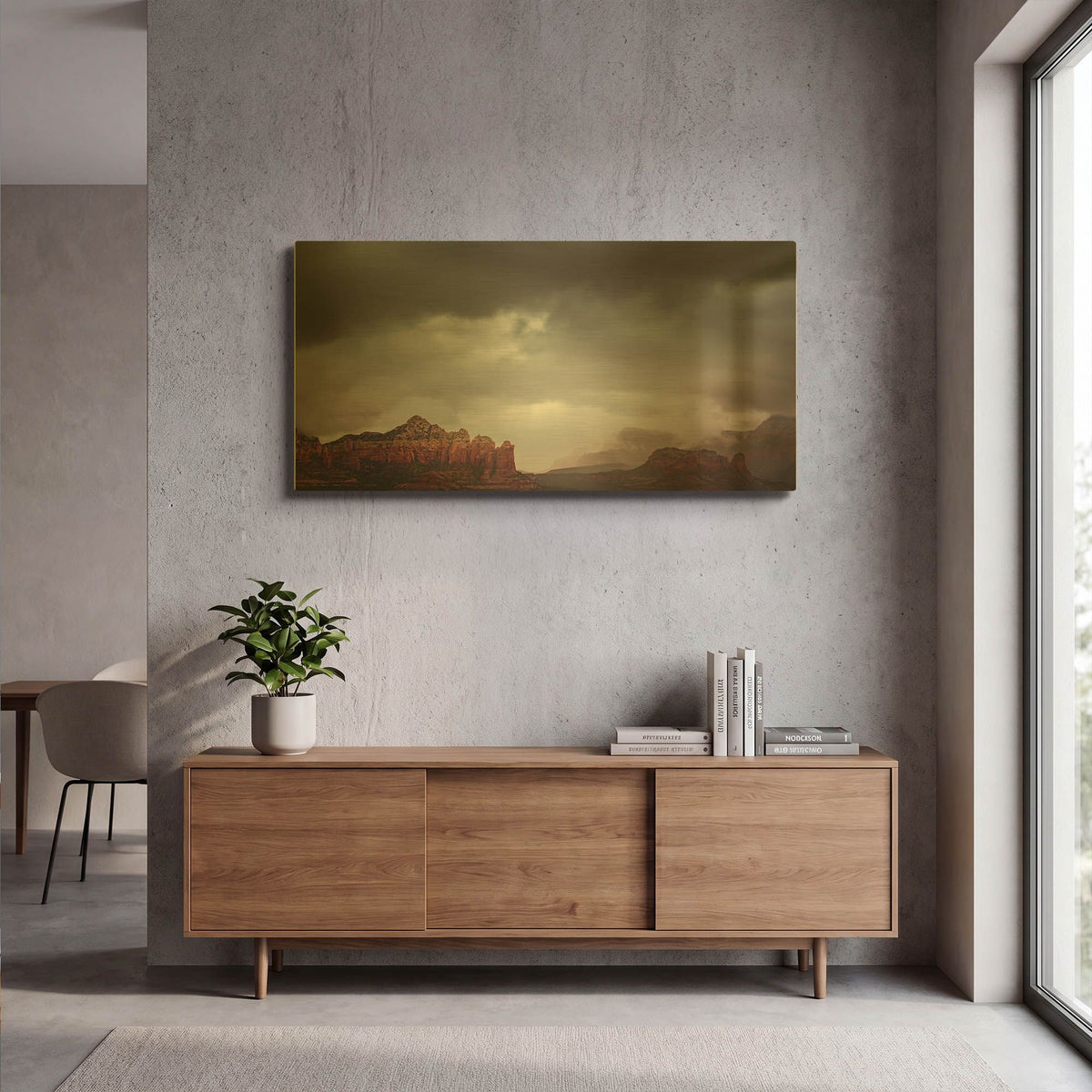 'Sedona Storm' By Don Schwartz Gold Metal Wall Art