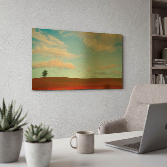 'Rolling Hills Of Clover' By Don Schwartz Gold Metal Wall Art