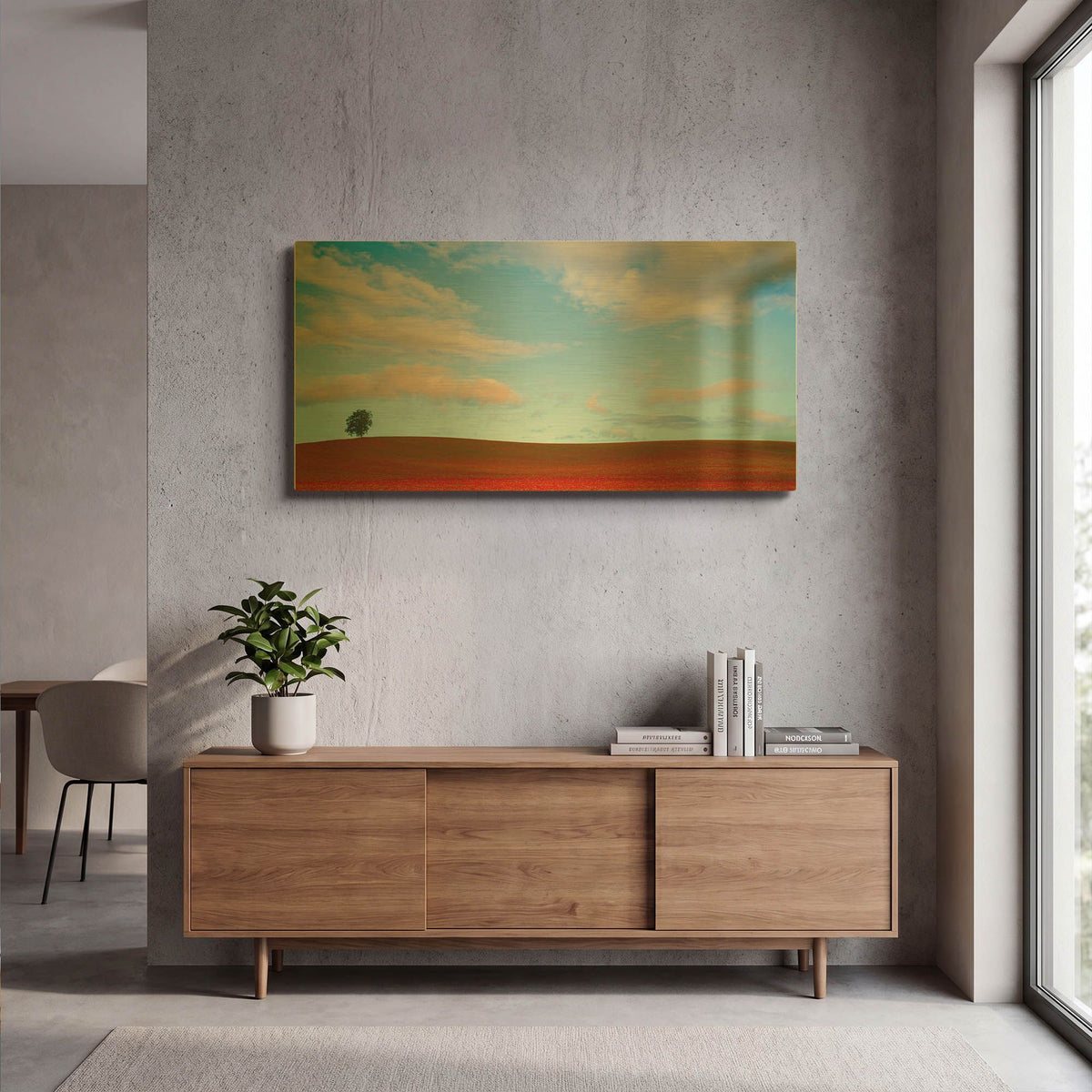 'Rolling Hills Of Clover' By Don Schwartz Gold Metal Wall Art