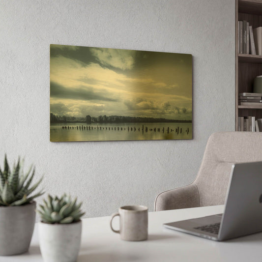 'Peaceful Morning On The River' By Don Schwartz Gold Metal Wall Art