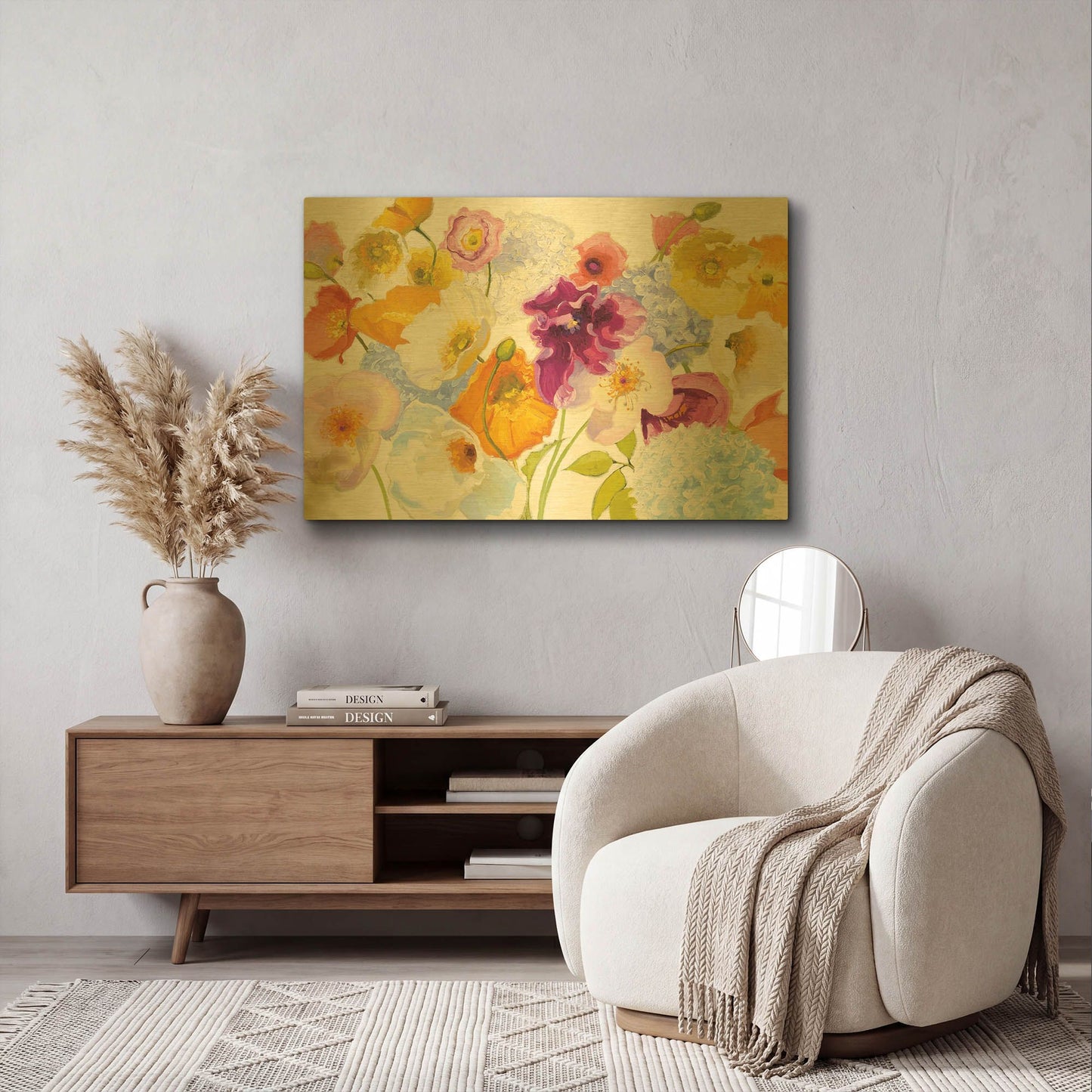 'For Paris on White' By Shirley Novak Gold Metal Wall Art