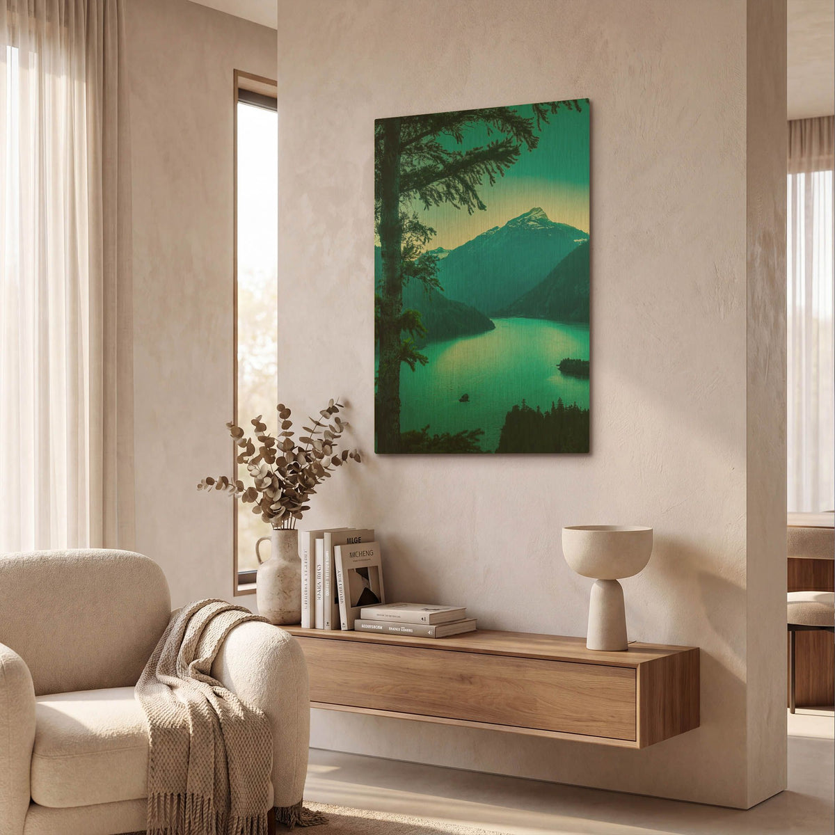'Above The Lake' By Don Schwartz Gold Metal Wall Art