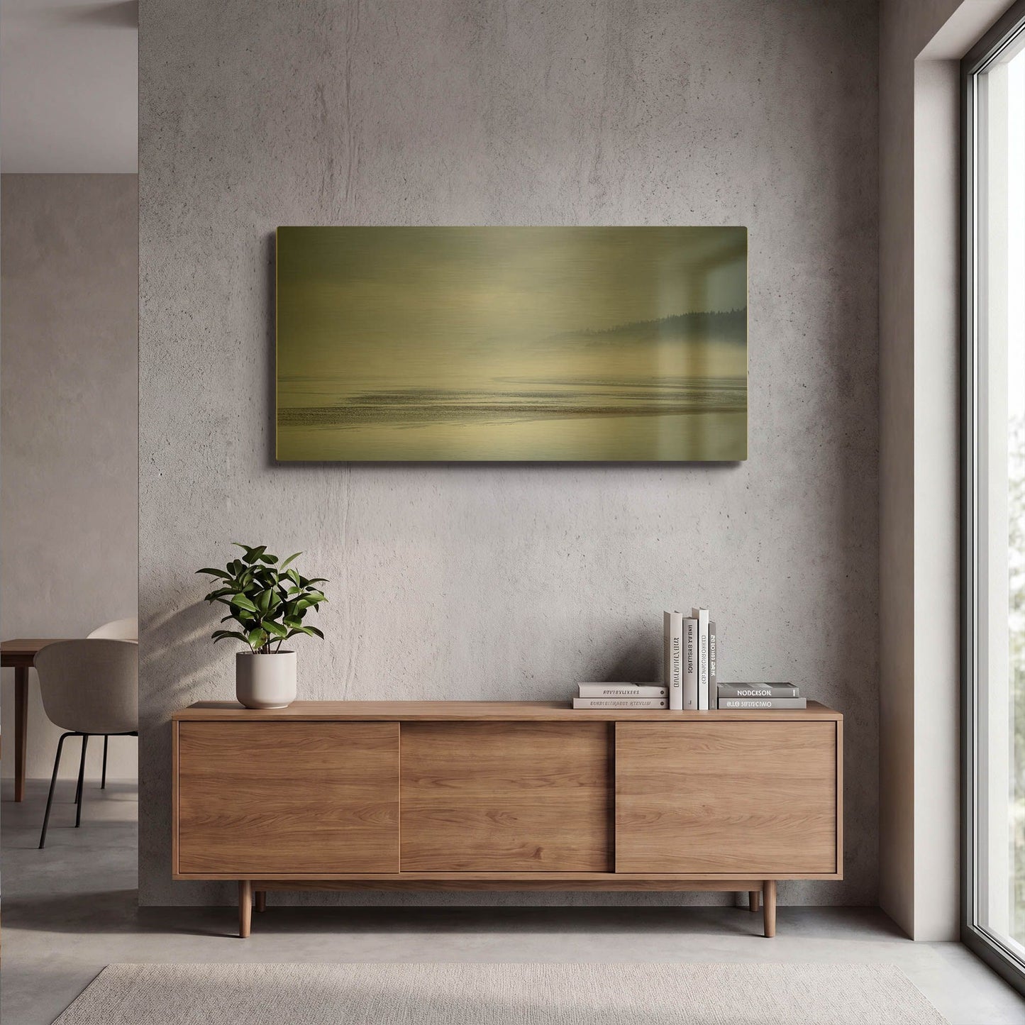 'Fog At Low Tide' By Don Schwartz Gold Metal Wall Art
