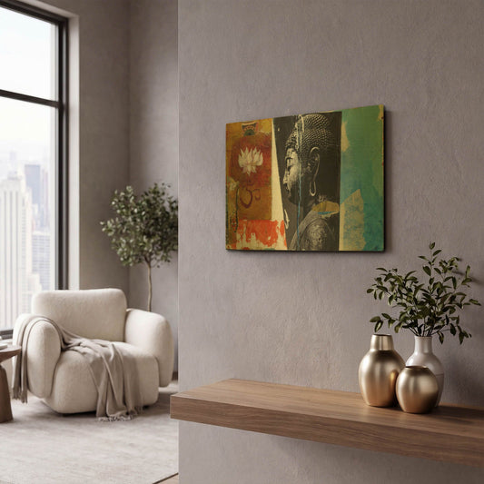 'Angel Buddha' By Elena Ray Gold Metal Wall Art