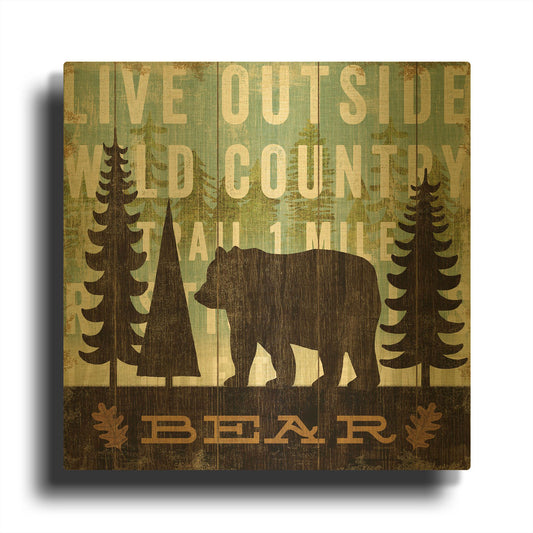 'Simple Living Bear' By Michael Mullan Gold Metal Wall Art