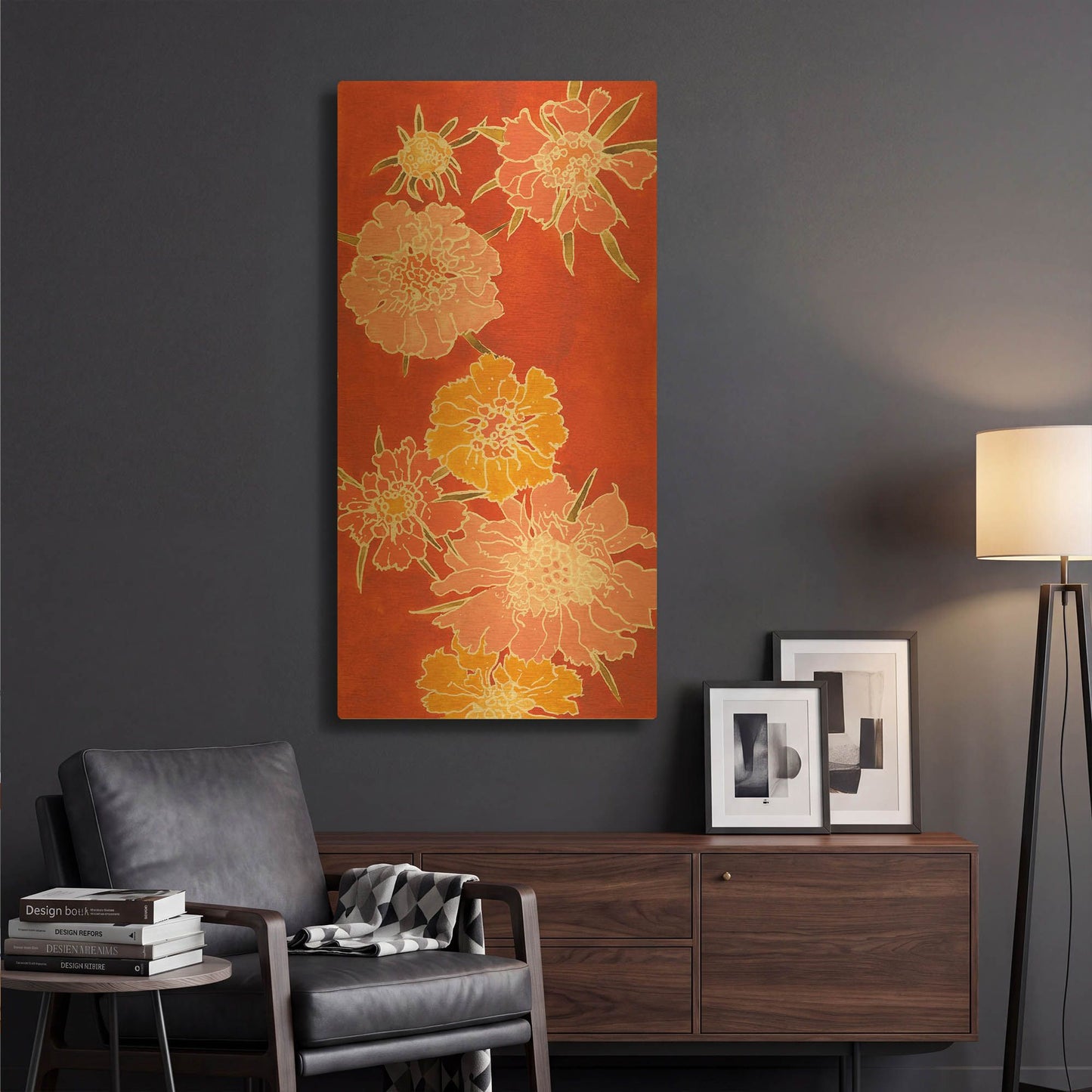 'Cloisonne Beauty I' By Shirley Novak Gold Metal Wall Art