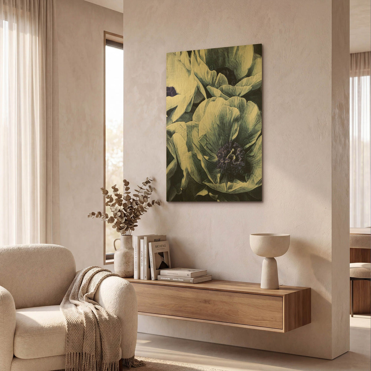 'Peony Blue Petals 2' By Ashley Aldridge Gold Metal Wall Art