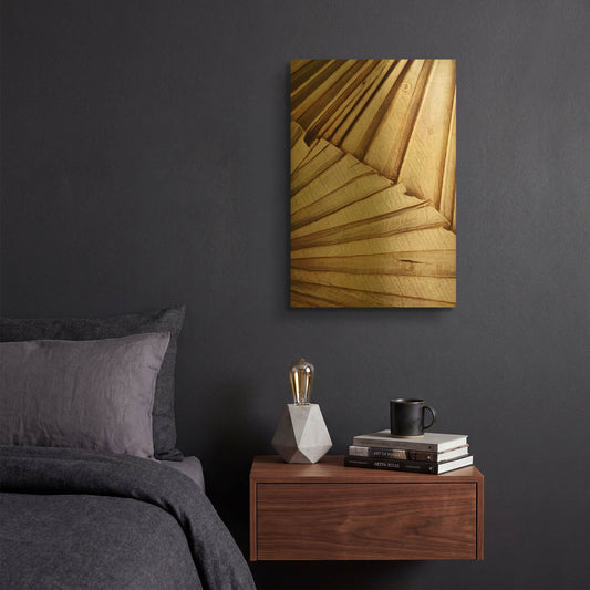 'Natural Dried Palms 1' By Ashley Aldridge Gold Metal Wall Art