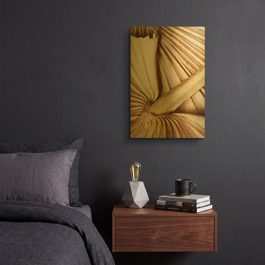 'Natural Dried Palms 2' By Ashley Aldridge Gold Metal Wall Art