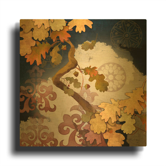 'Clouding Autumn Night' By Evelia Designs Gold Metal Wall Art