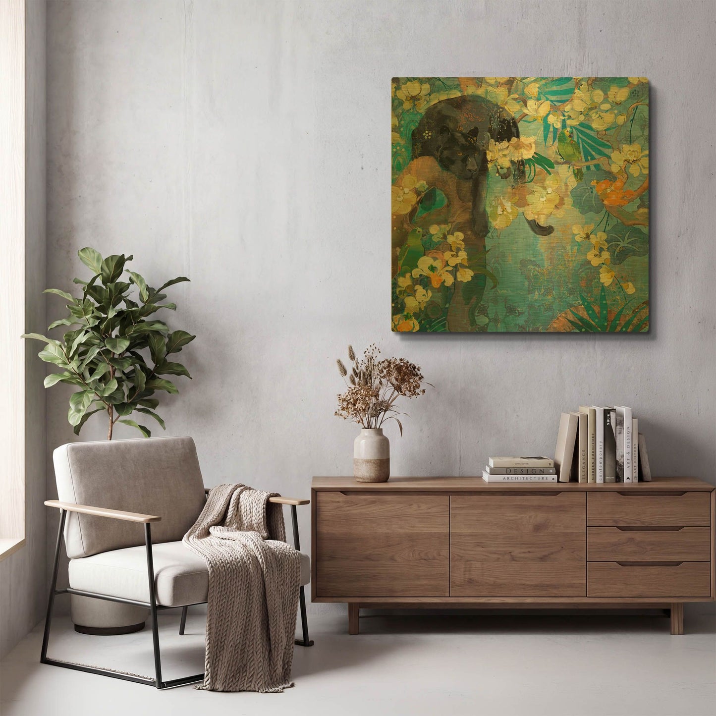 'Black Jaguar' By Evelia Designs Gold Metal Wall Art