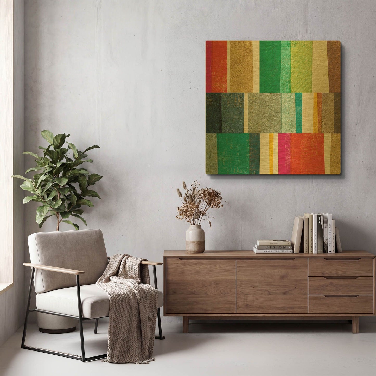 'Colorful Abstract' By Michael Mullan Gold Metal Wall Art