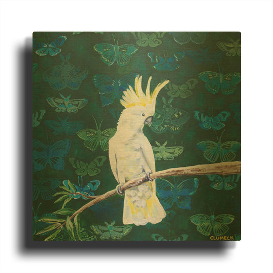 'Yellow Crested' By Alana Clumeck Gold Metal Wall Art