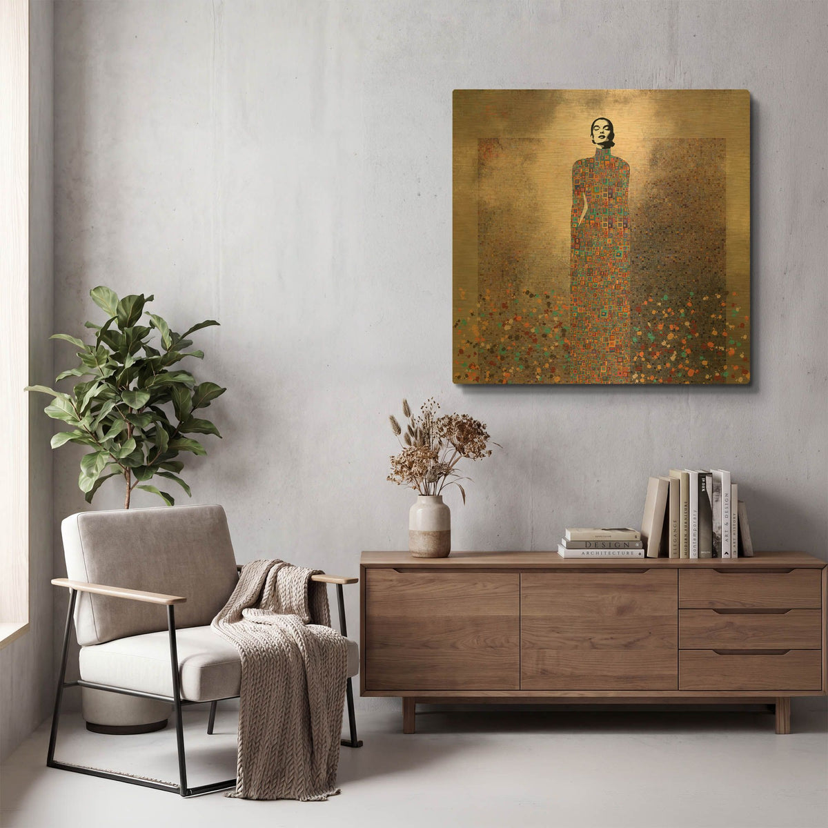 'Esta es mi Musica' By Jose Cacho Gold Metal Wall Art