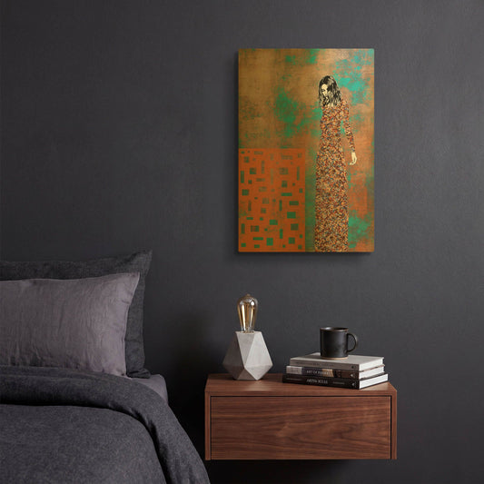 'La Entrada' By Jose Cacho Gold Metal Wall Art