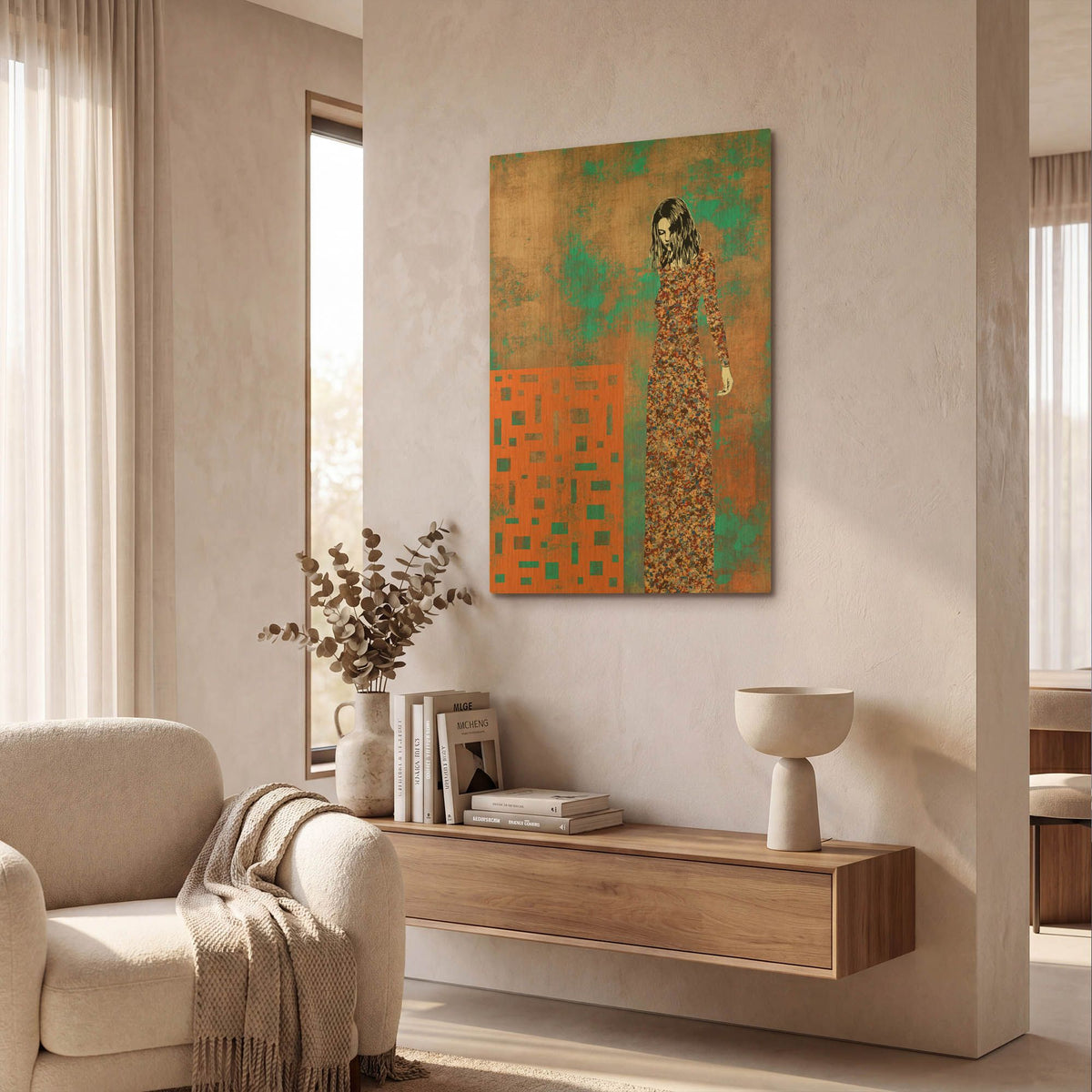 'La Entrada' By Jose Cacho Gold Metal Wall Art