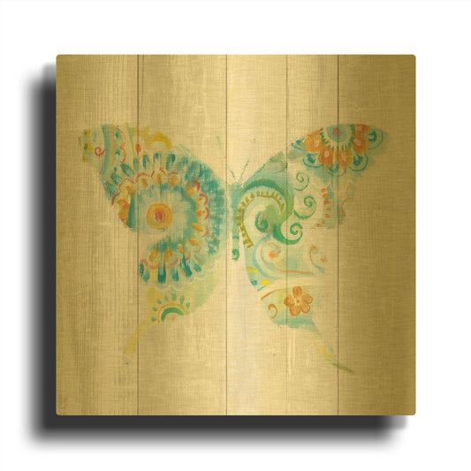 'Spring Dream Paisley IX' By Danhui Nai Gold Metal Wall Art