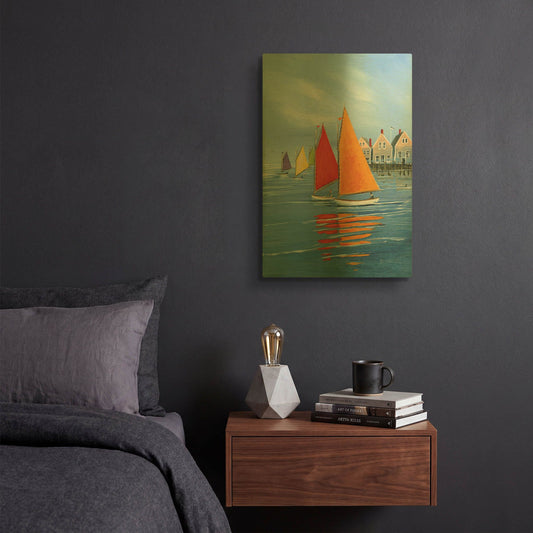 'Mariner’s Landing' By Sally Caldwell Fisher Gold Metal Wall Art