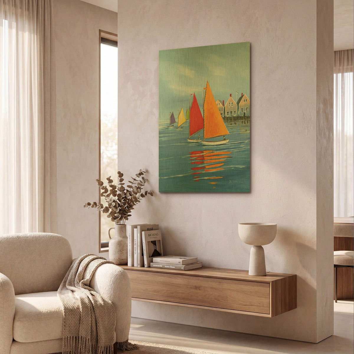 'Mariner’s Landing' By Sally Caldwell Fisher Gold Metal Wall Art