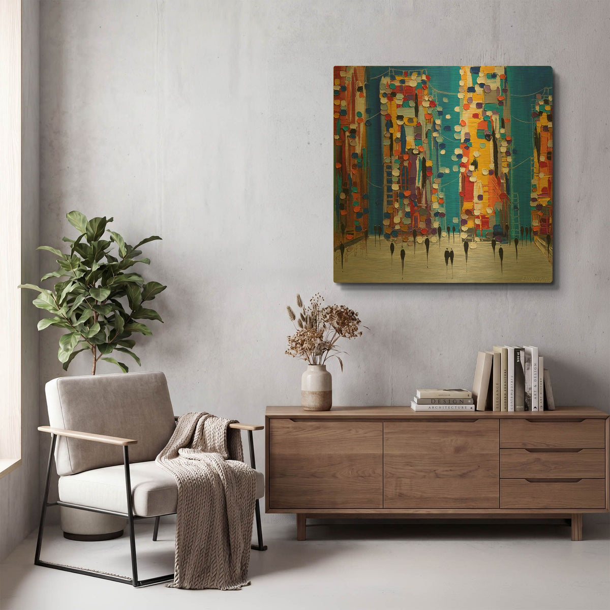 'City Sunrise' By Ekaterina Ermilkina Gold Metal Wall Art