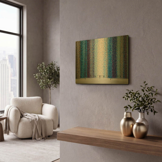 'Rainy City For' By Ekaterina Ermilkina Gold Metal Wall Art