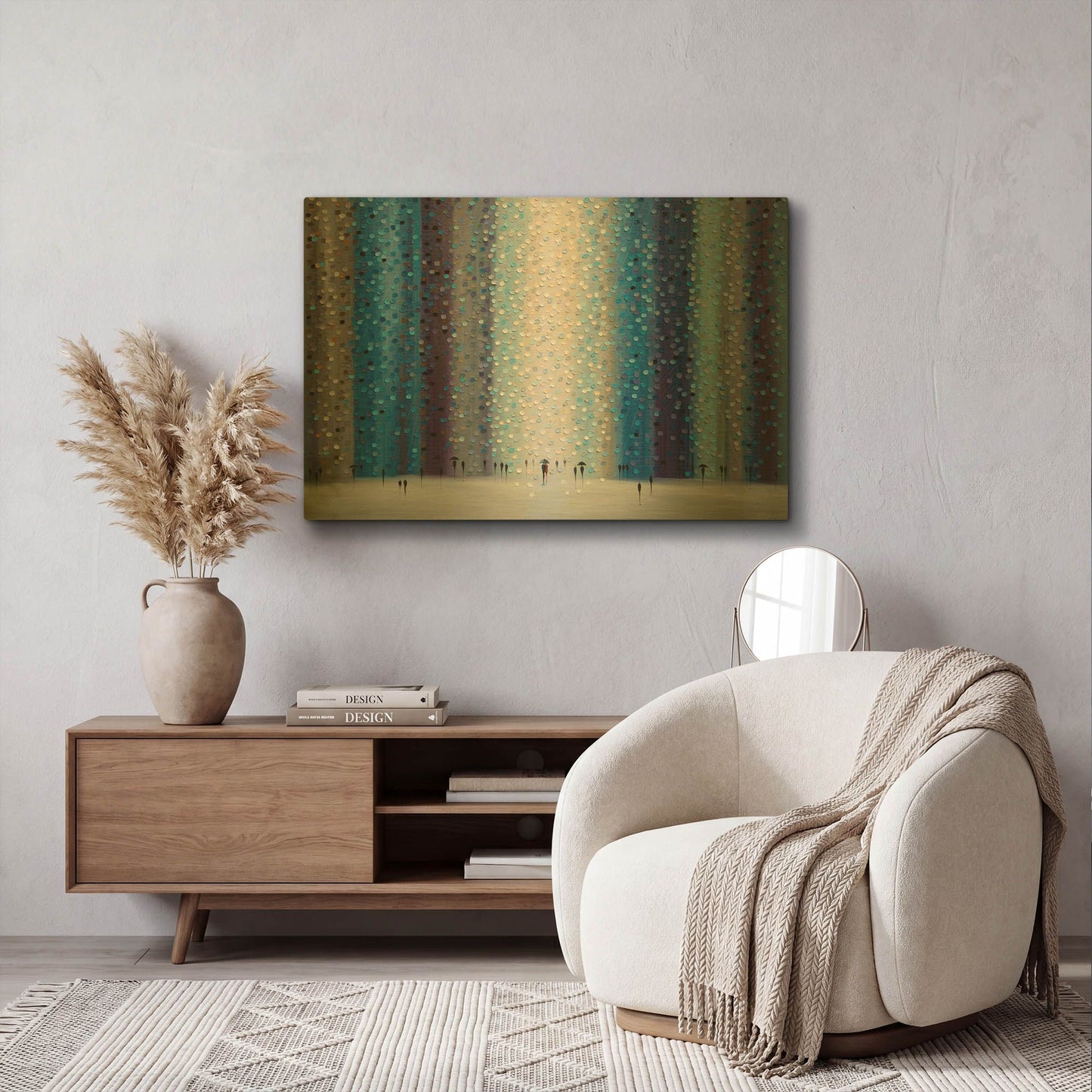 'Rainy City For' By Ekaterina Ermilkina Gold Metal Wall Art