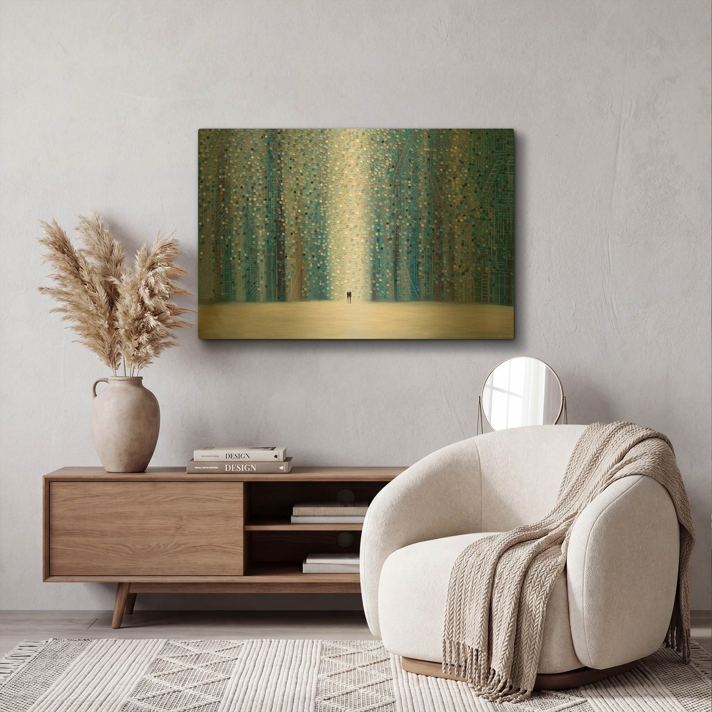'Sounds Of The Rain' By Ekaterina Ermilkina Gold Metal Wall Art