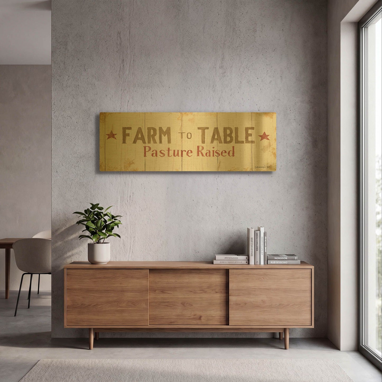 'Farm Patchwork XIV' By Danhui Nai Gold Metal Wall Art