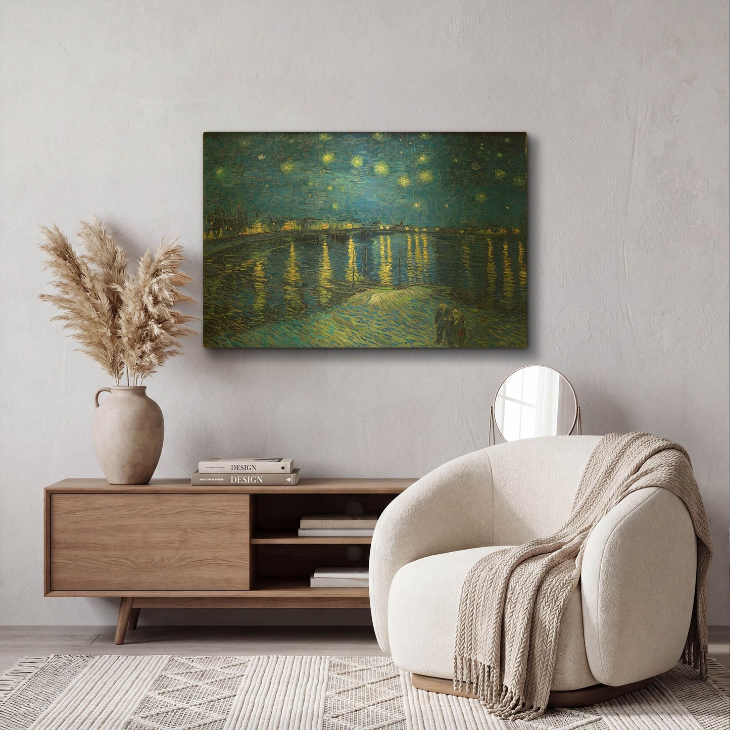 'Starry Night Over the Rhone' By Vincent Van Gogh Gold Metal Wall Art