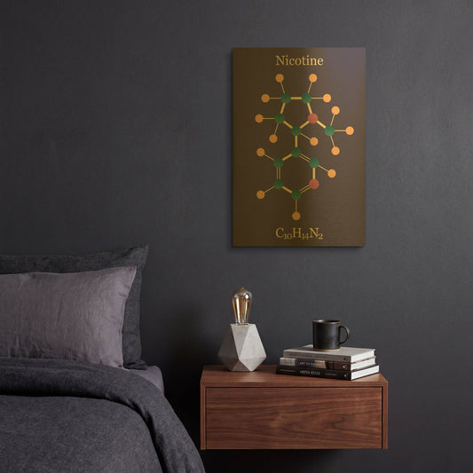 'Nicotine Molecule' By Maxim Gold Metal Wall Art
