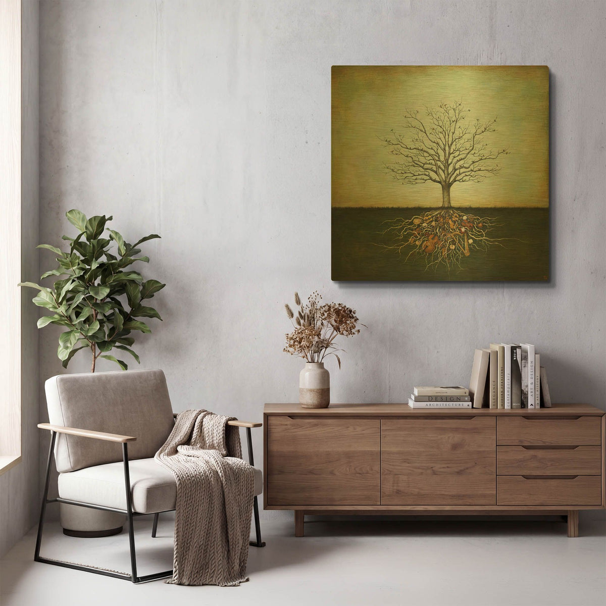 'Strung Together' By Duy Huynh Gold Metal Wall Art