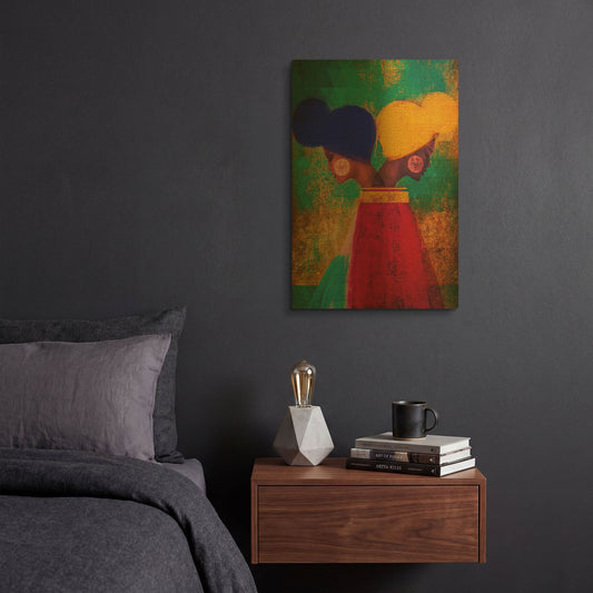'Easy Ease (Vibrant)' By Erin Robinson Gold Metal Wall Art