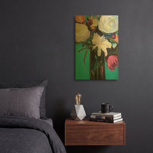 'White Lily' By Jacqueline Brewer Gold Metal Wall Art