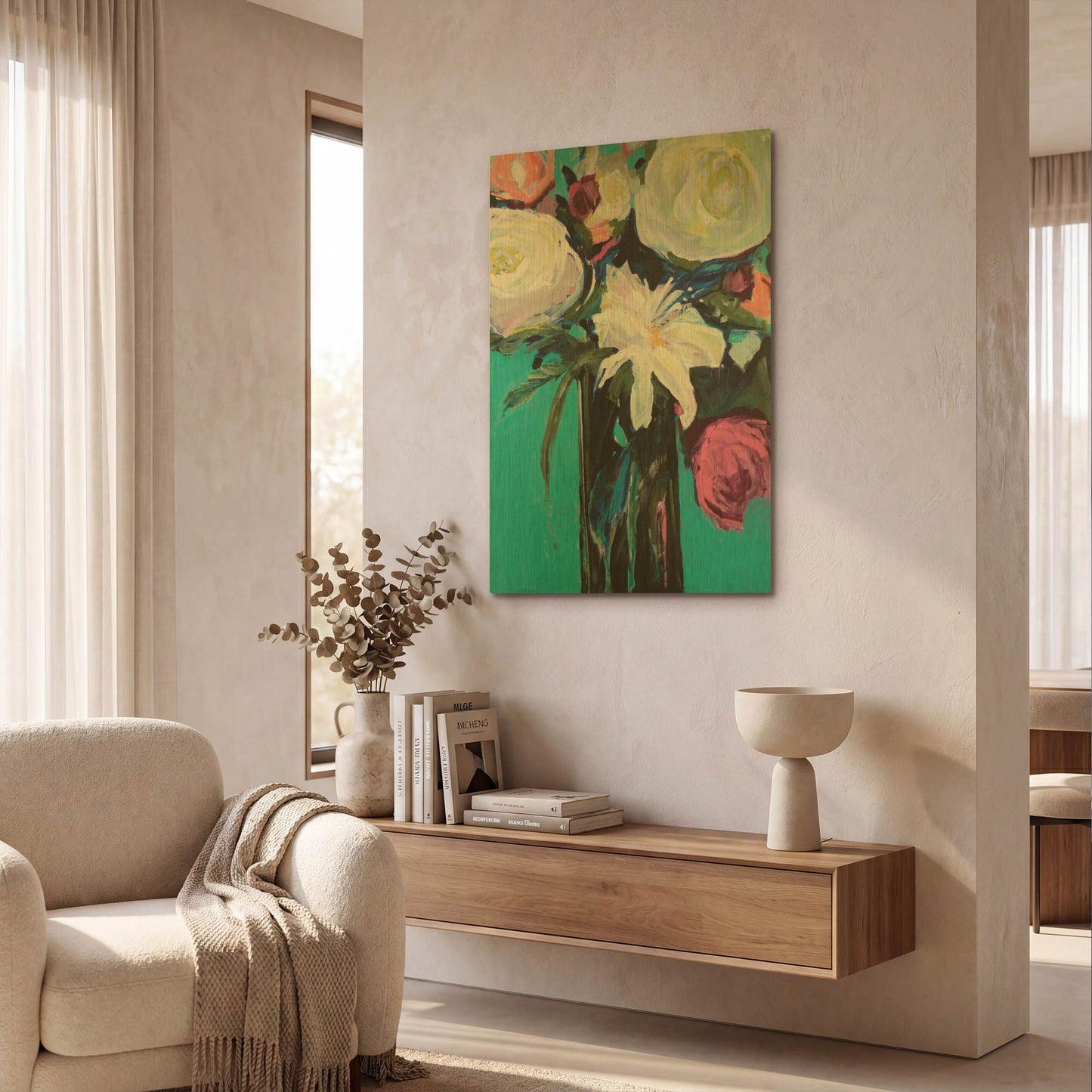 'White Lily' By Jacqueline Brewer Gold Metal Wall Art