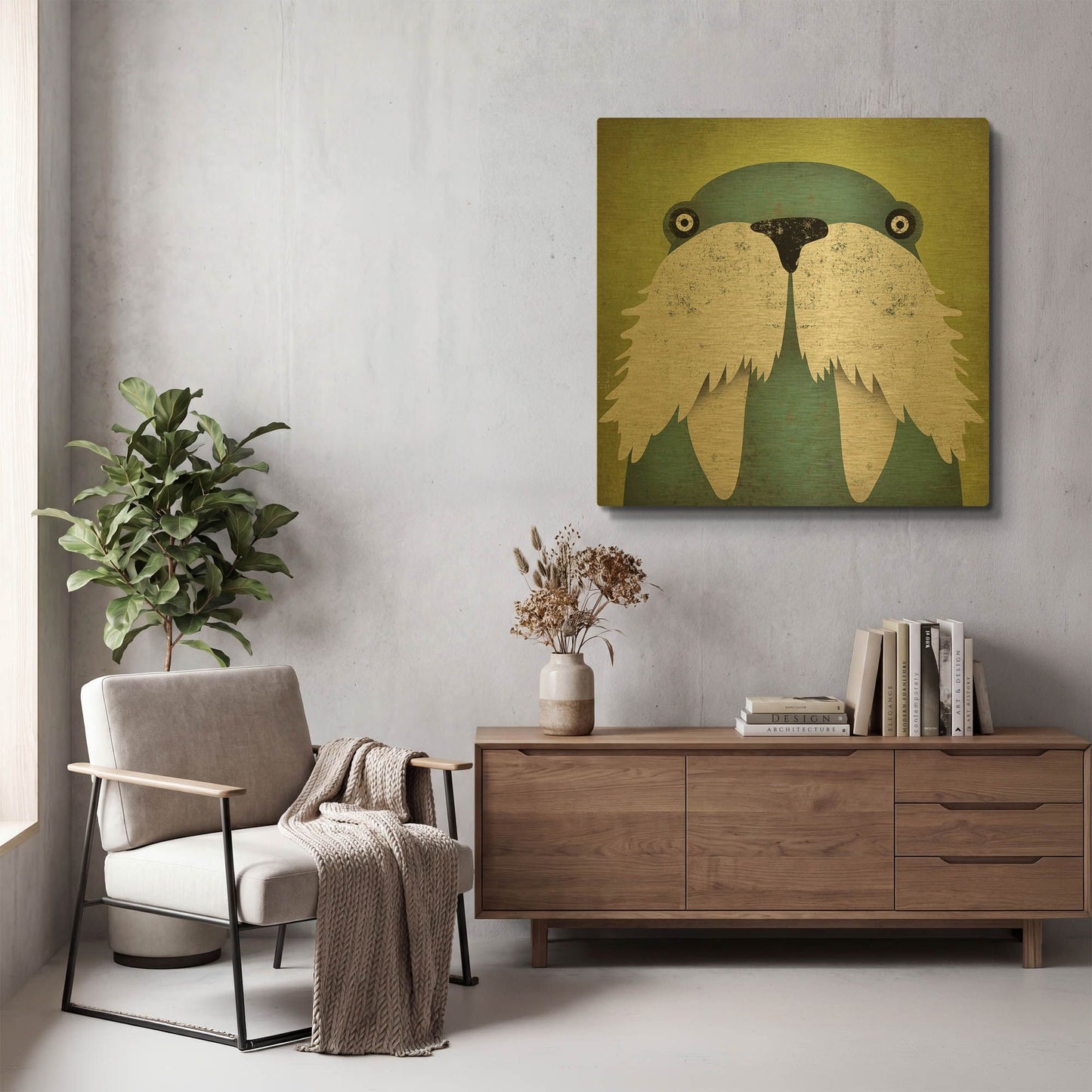 'Walrus' By Ryan Fowler Gold Metal Wall Art