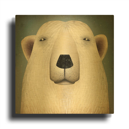 'Polar Bear Wow' By Ryan Fowler Gold Metal Wall Art