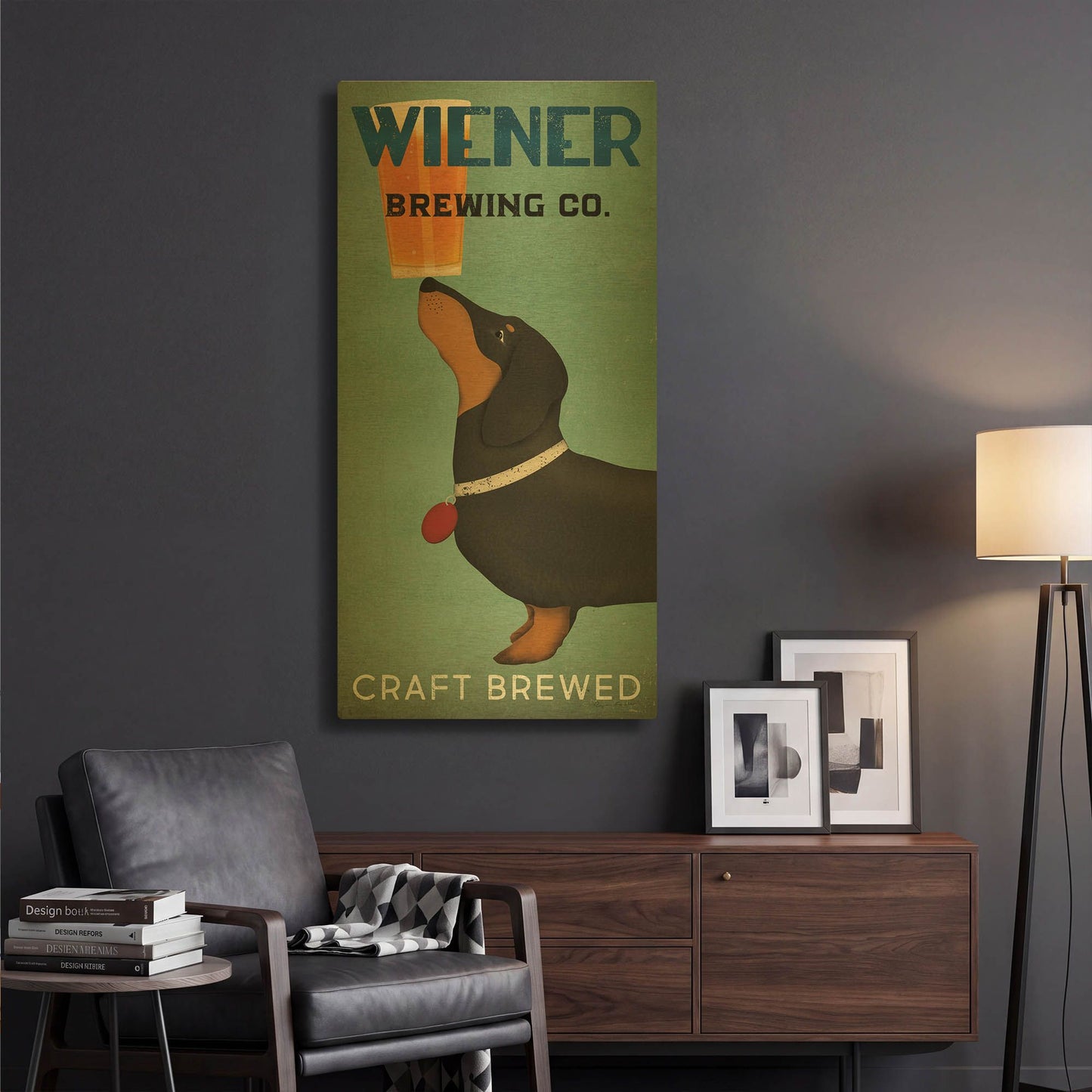 'Wiener Brewing Co' By Ryan Fowler Gold Metal Wall Art