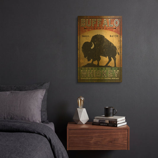'Buffalo Whiskey' By Ryan Fowler Gold Metal Wall Art