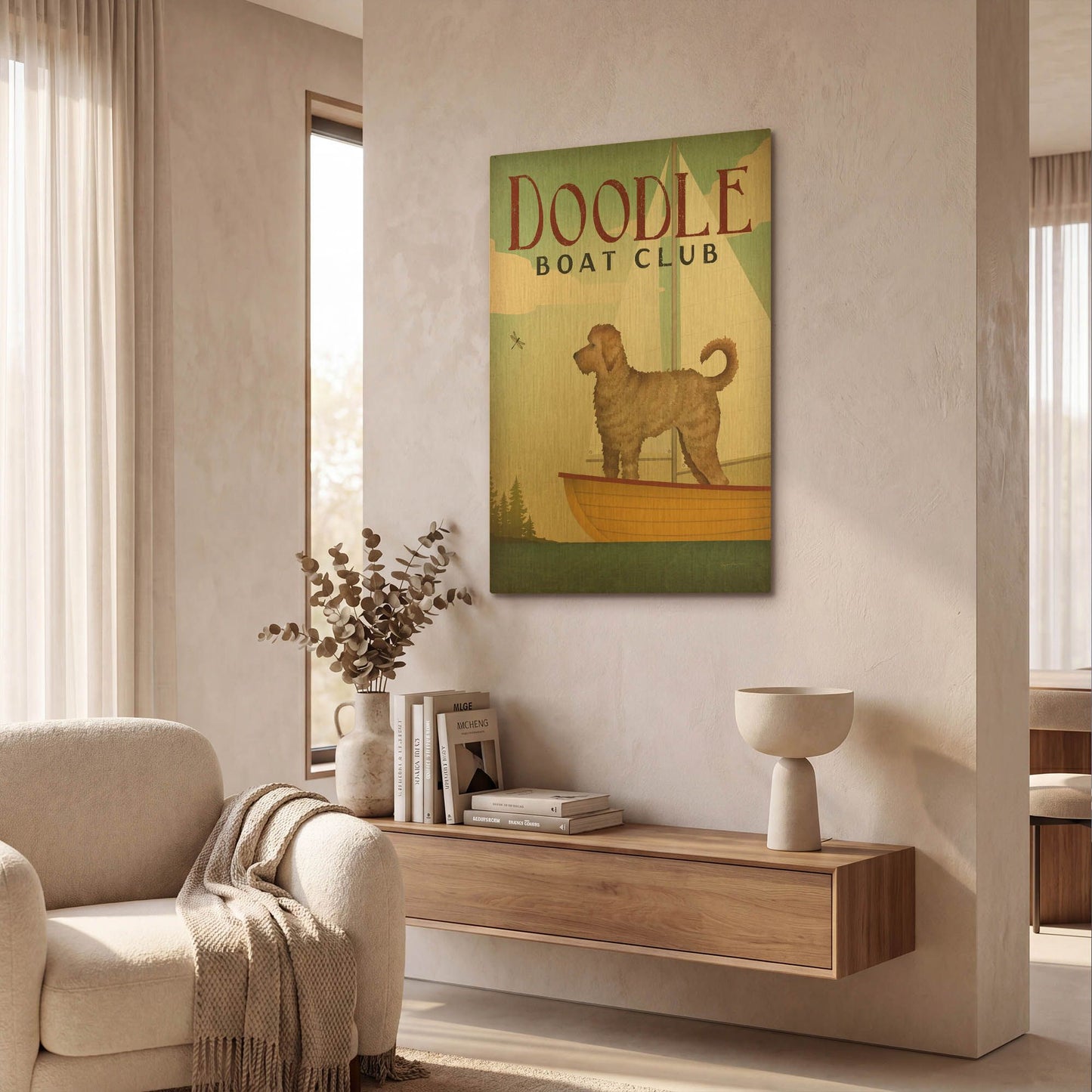 'Doodle Sail' By Ryan Fowler Gold Metal Wall Art