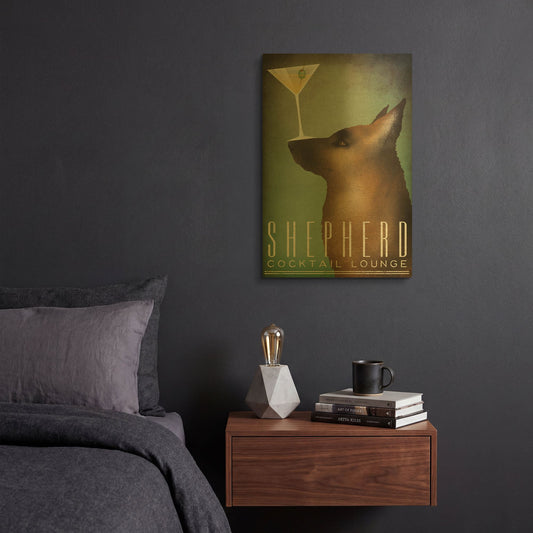 'Shepherd Martini' By Ryan Fowler Gold Metal Wall Art