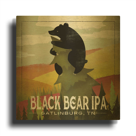 'Leaf Peeper Black Bear IPA' By Ryan Fowler Gold Metal Wall Art