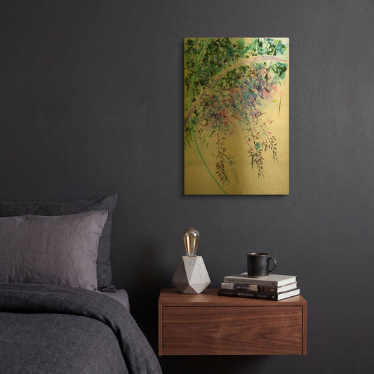 'Wisteria' By Rita Shimelfarb Gold Metal Wall Art