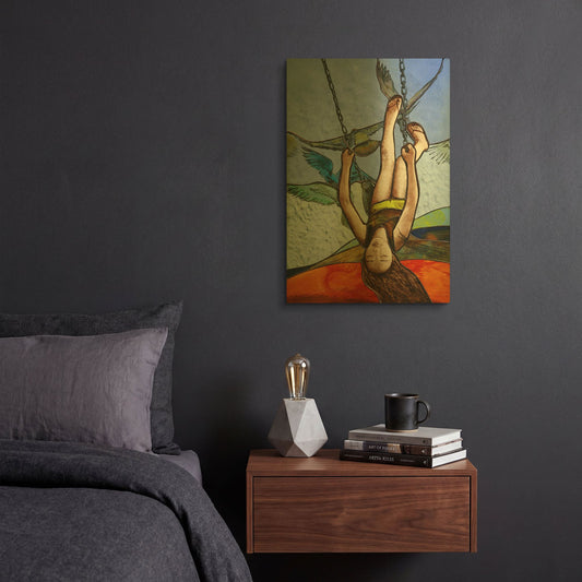 'Up' By Rita Shimelfarb Gold Metal Wall Art