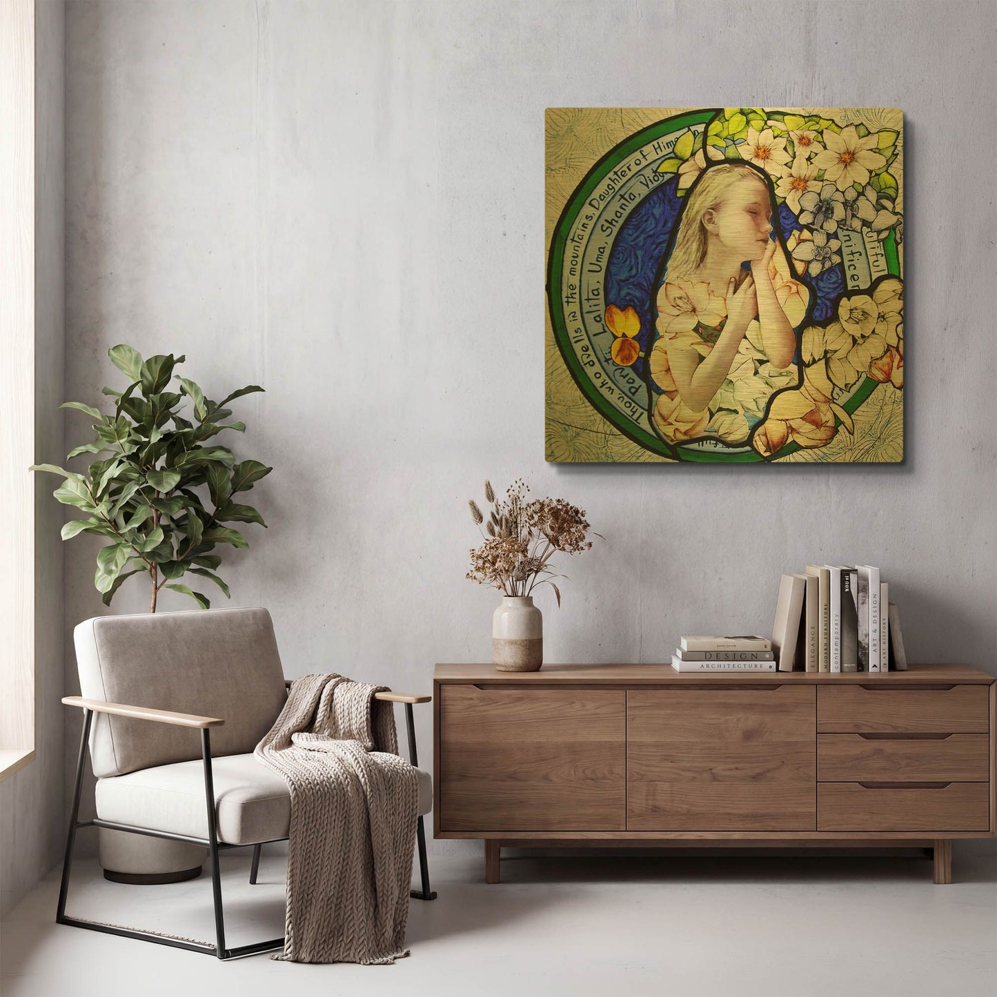'Shakti' By Rita Shimelfarb Gold Metal Wall Art