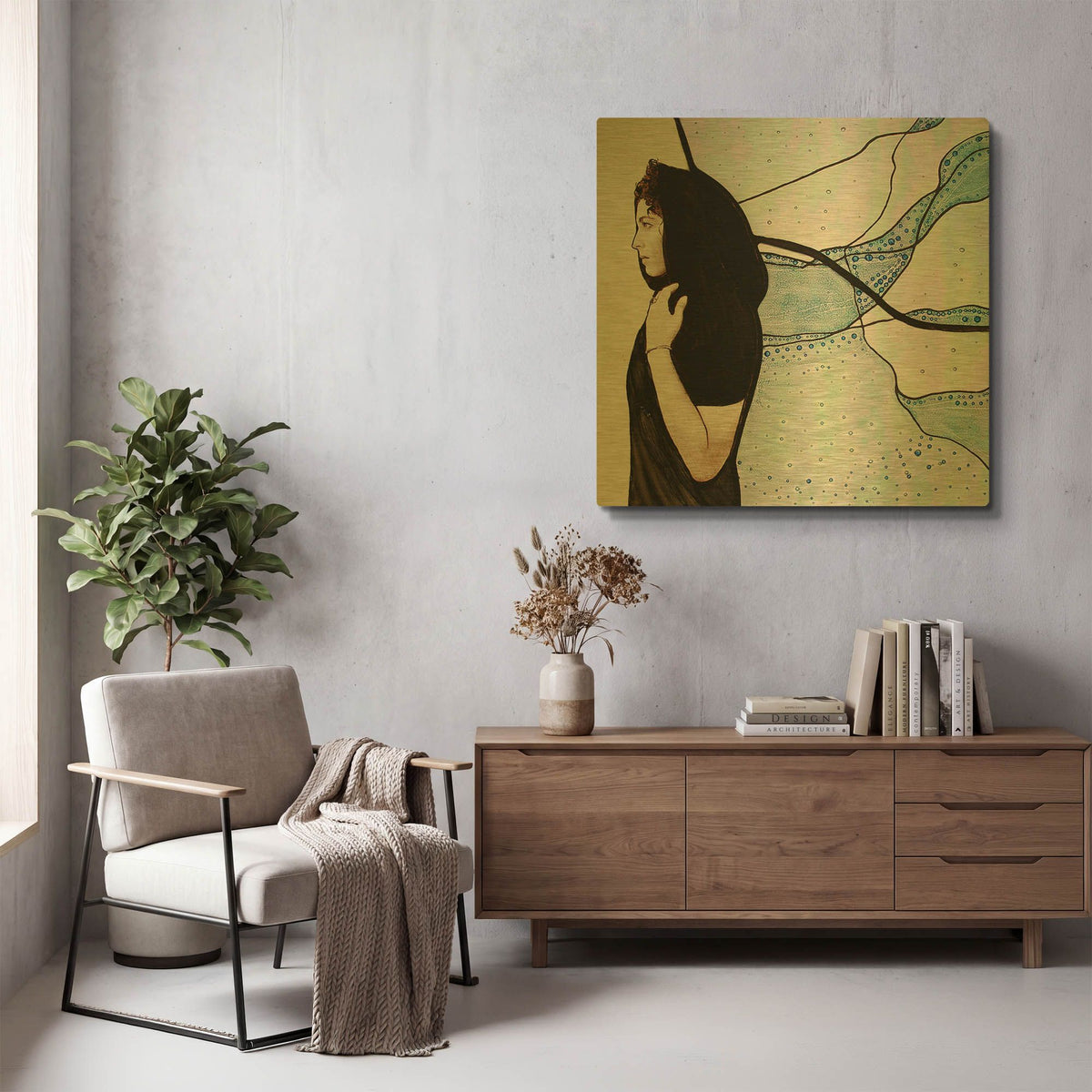 'Remembrance' By Rita Shimelfarb Gold Metal Wall Art