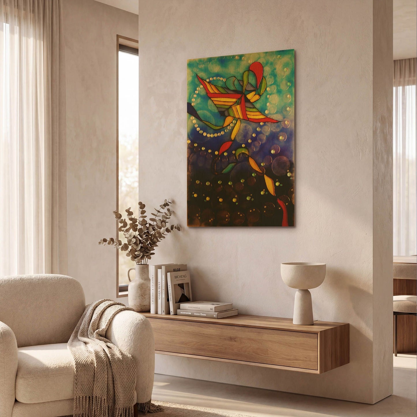 'Kite Reflected' By Rita Shimelfarb Gold Metal Wall Art