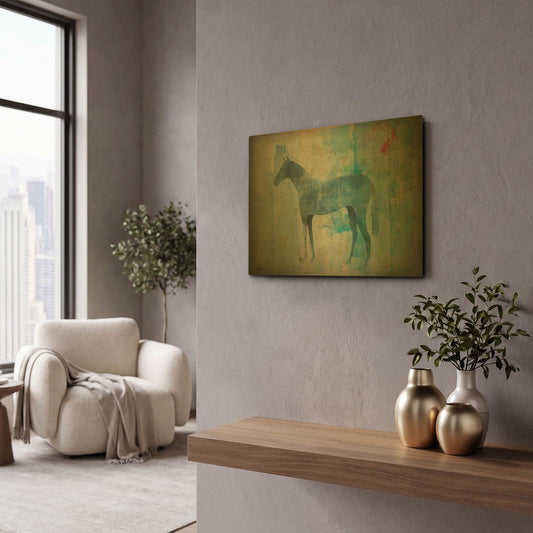 'Cheval Noir v3' By Ryan Fowler Gold Metal Wall Art
