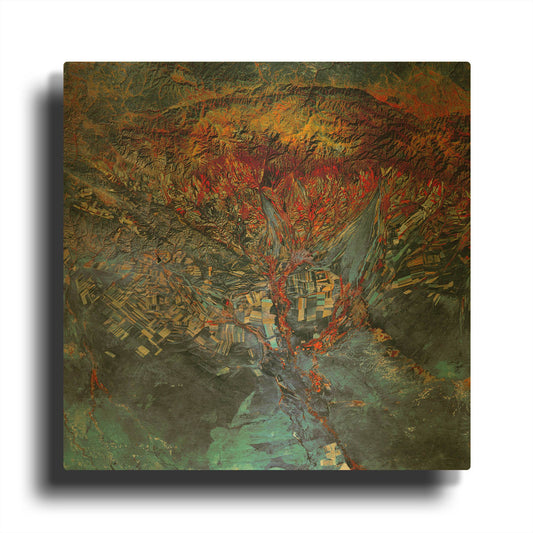 'Earth As Art Cubism Landsat Style' By NASA Earth As Art Gold Metal Wall Art
